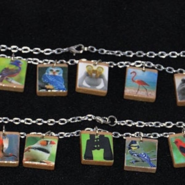 Bird Lovers Scrabble Tile Necklace 