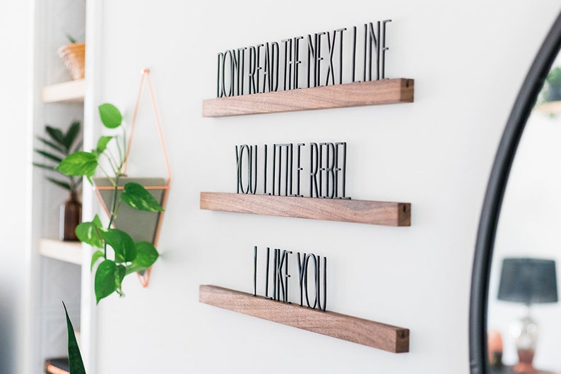 Wood Letter Board Ledge Vinyl Record Storage Wall Hanging Etsy