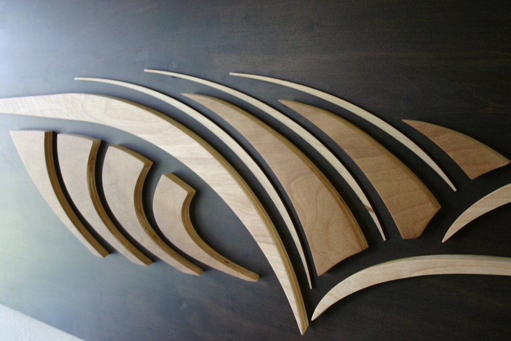 THE CURL Surf Art Wood Wall Sculpture Etsy