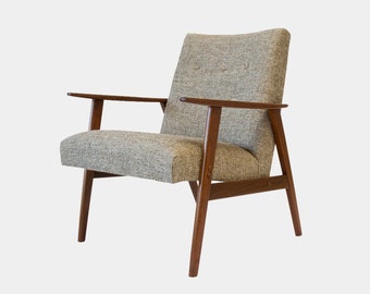 Dillon Chair | Sleek Silhouette, Subtle Curves, and Refined Details - Sophistication with Solid Walnut Arms and Spring-Supported Seat
