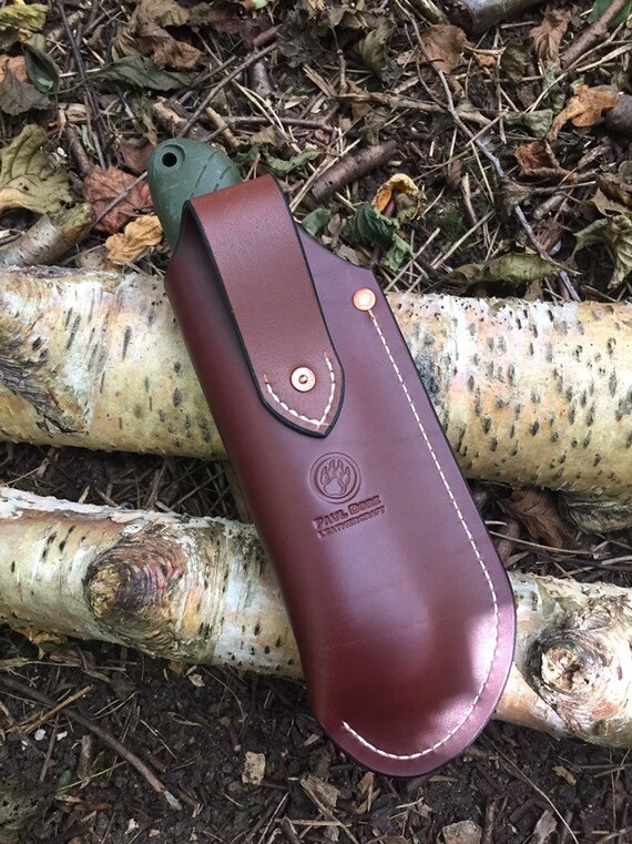 Fait à la main en cuir Bahco lapone Bushcraft articulé Scie gaine