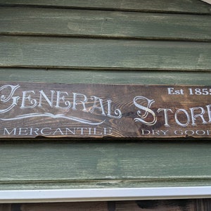 Customizable Vintage Wood General Store Sign: Rustic Farmhouse Decor