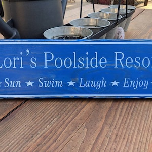 Custom Pool signs, Rustic Wood sign, Customizable Poolside Resort signs, RMBRustic Custom Signs