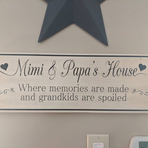 Mimi and Papa's House rustic sign, custom wood sign, Nana, Poppy, PopPop, Meemaw