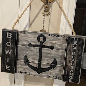 Personalized Navy PIR Door Decoration, Bootcamp Graduation Sign / Hanger