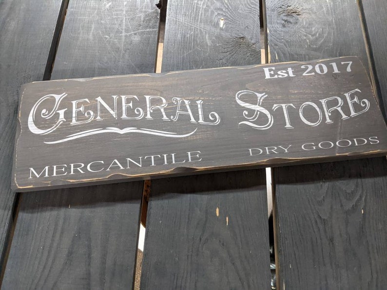 Vintage Wood General Store Sign Customizable General Store Etsy