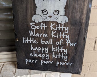 Rustic Soft Kitty Sign: Big Bang Theory Decor