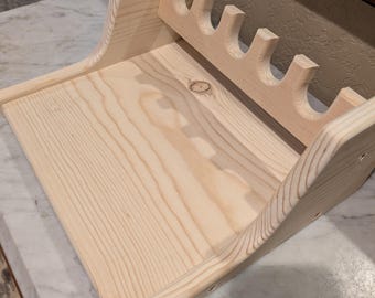 Rustic Pine Pistol Rack, Large Handgun Storage