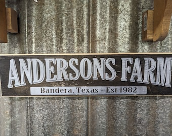 Custom Rustic Farm Sign: Distressed Wood, Personalized