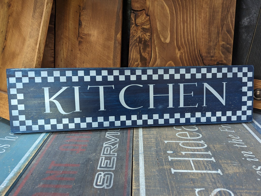 Custom Rustic Farmhouse Kitchen Sign: Distressed Wood, Personalized - Etsy