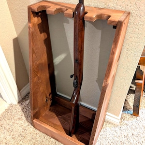 Rustic Solid Pine 4-Rifle Rack: Closet or Mancave Storage