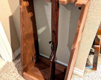 Rustic Solid Pine 4-Rifle Rack: Closet or Mancave Storage