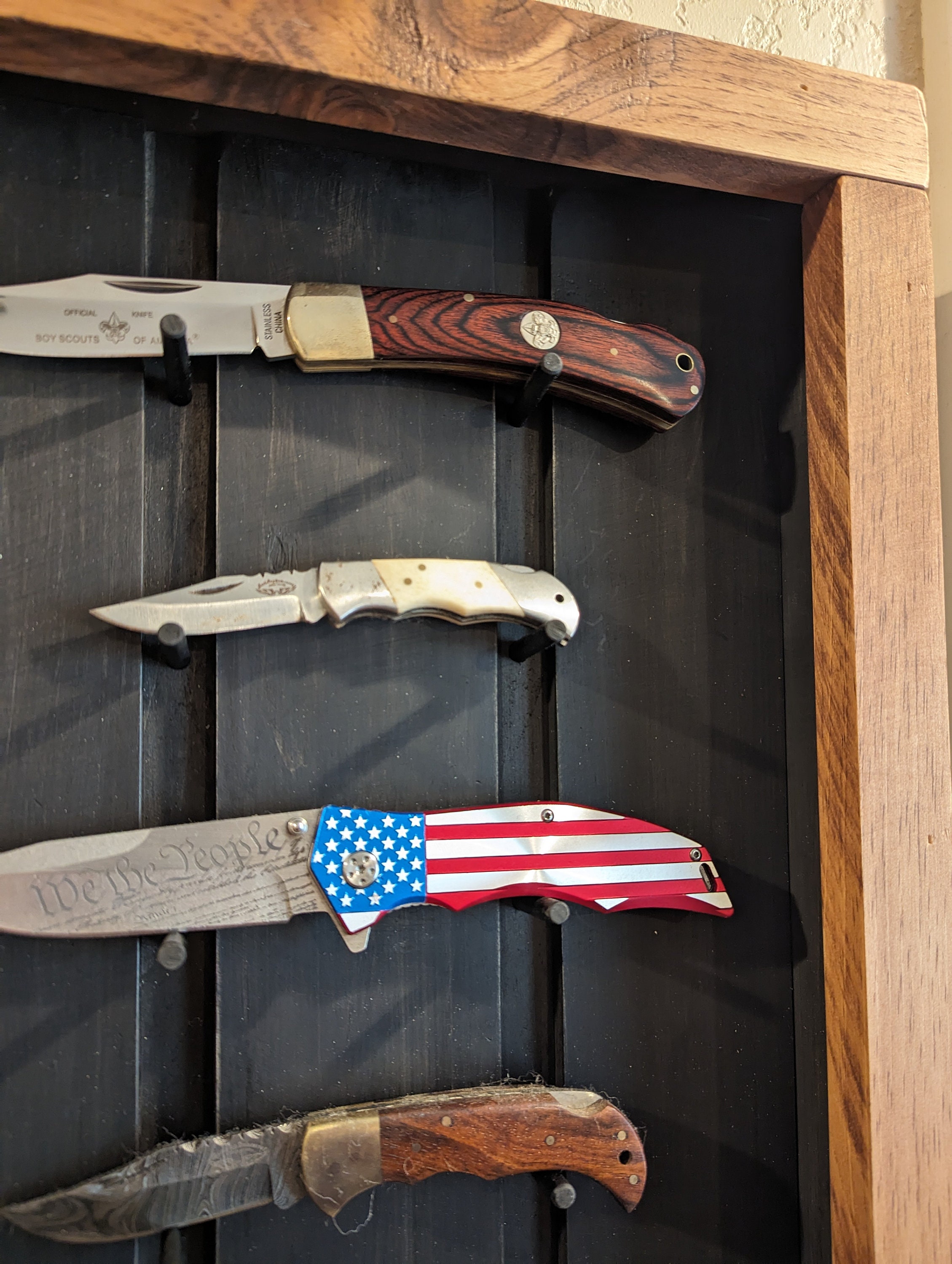 Rustic Knife Display Rustic Pine Knife Display Rack: Open Shadow Box Case - Etsy