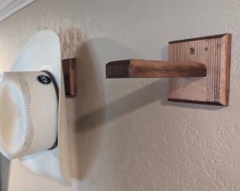 Rustic Pine Cowboy Hat Rack: Wall Mounted Hat Holder