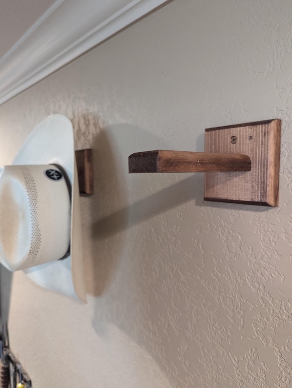 Rustic Pine Cowboy Hat Rack: Wall Mounted Hat Holder