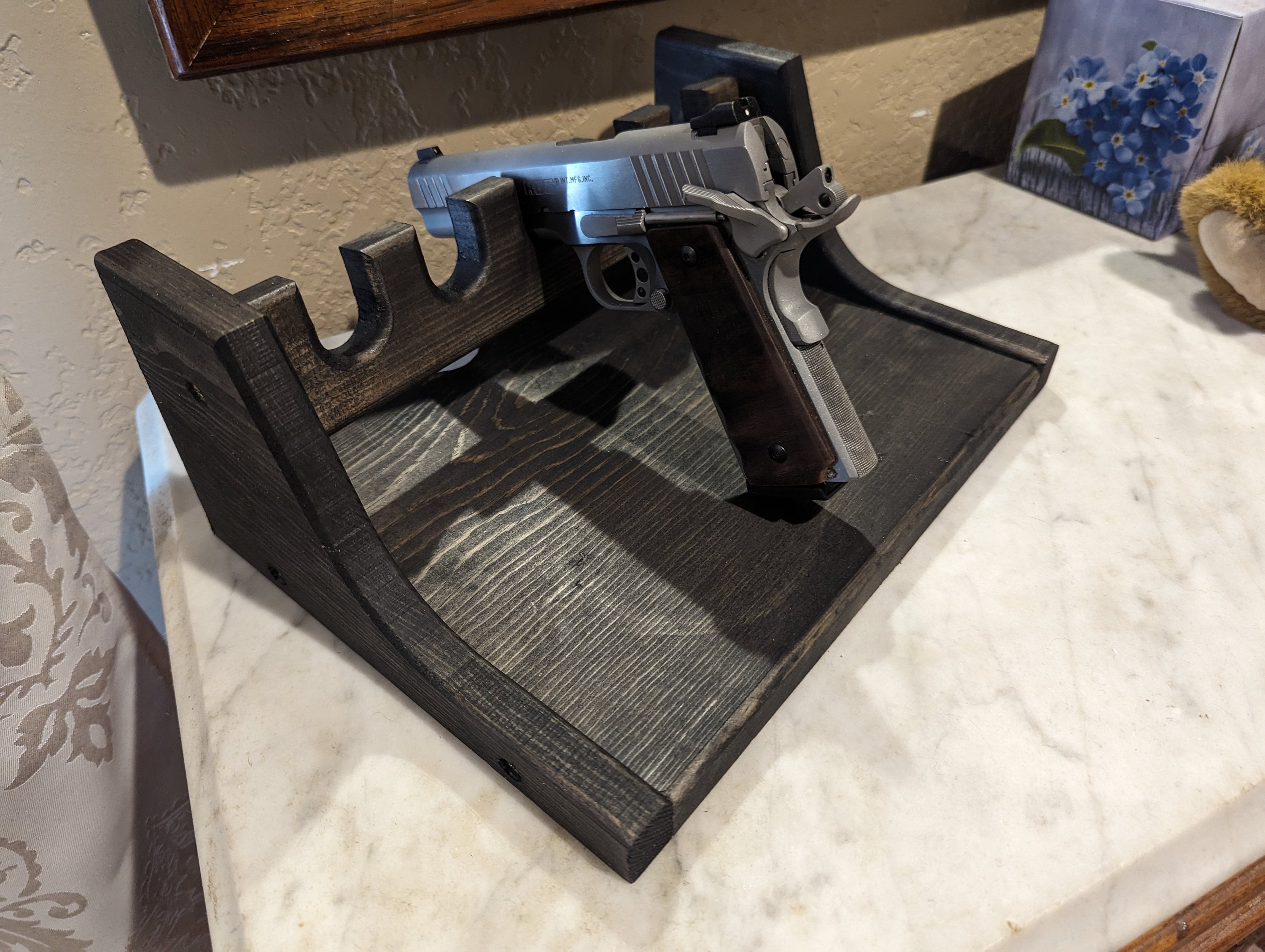 Rustic Solid Pine Pistol Rack, Handgun Storage - Etsy