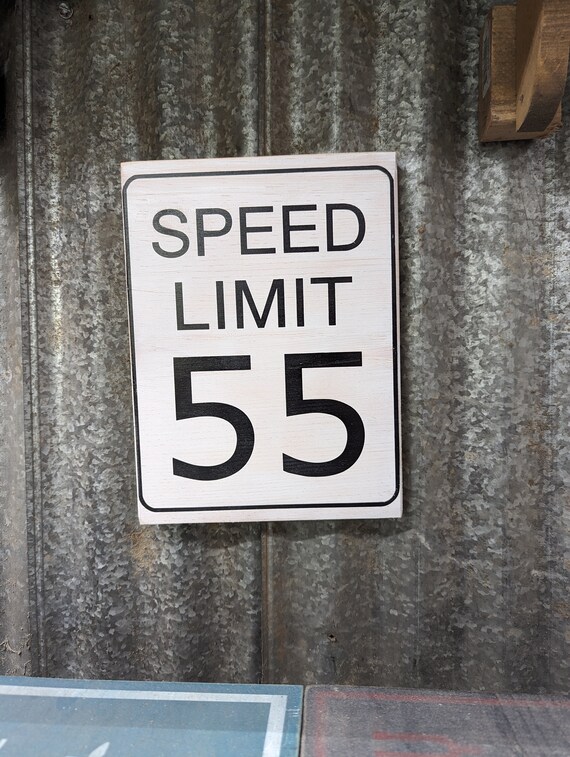 Novelty Speed Limit Road Sign, Rustic Wooden Street Sign