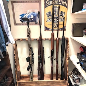 Rustic Rifle Rack, 9 Rifle Rack, Shotgun Rack, 4, 6 Rifle Rack, Rifle Closet Storage, Solid Pine Storage Rack