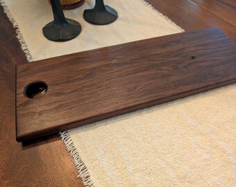 Rustic Walnut Edge Grain Cutting Board: Charcuterie Cheese Board (19" x 7")
