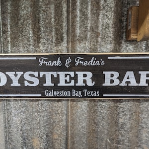 Custom Rustic Oyster Bar Sign: Distressed Wood, Personalized