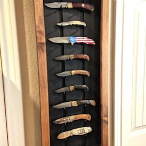 Rustic Knife Rack, Knife Display Case, Shadow Box Display Case