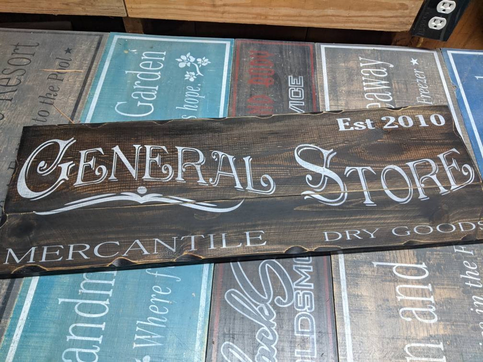 Vintage Wood General Store Sign Customizable General Store Etsy