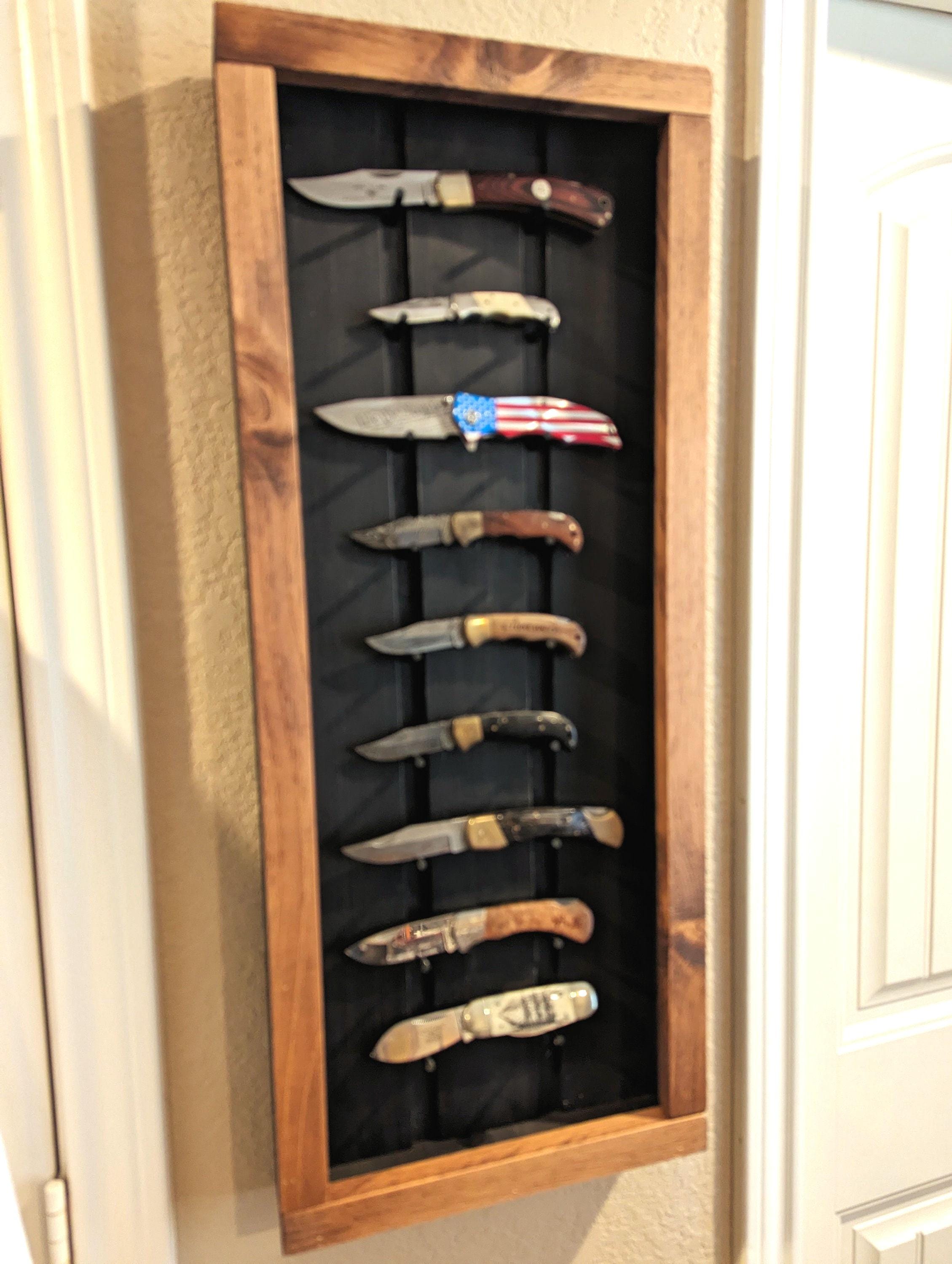 Rustic Pine Knife Display Rack: Open Shadow Box Case - Etsy.de, image size:2259x3000