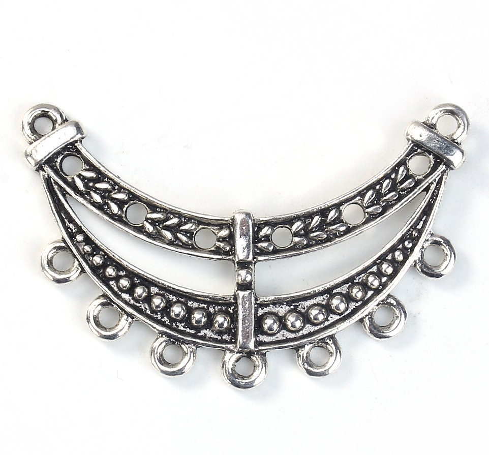 Half Moon Silver Plated Vintage Antique Filigree Drop Chandelier Half Moon Silver Plated Vintage Antique Filigree Drop Chandelier Connector Pendant Earring Findings Jewelry Making Beading Dangle Supplier