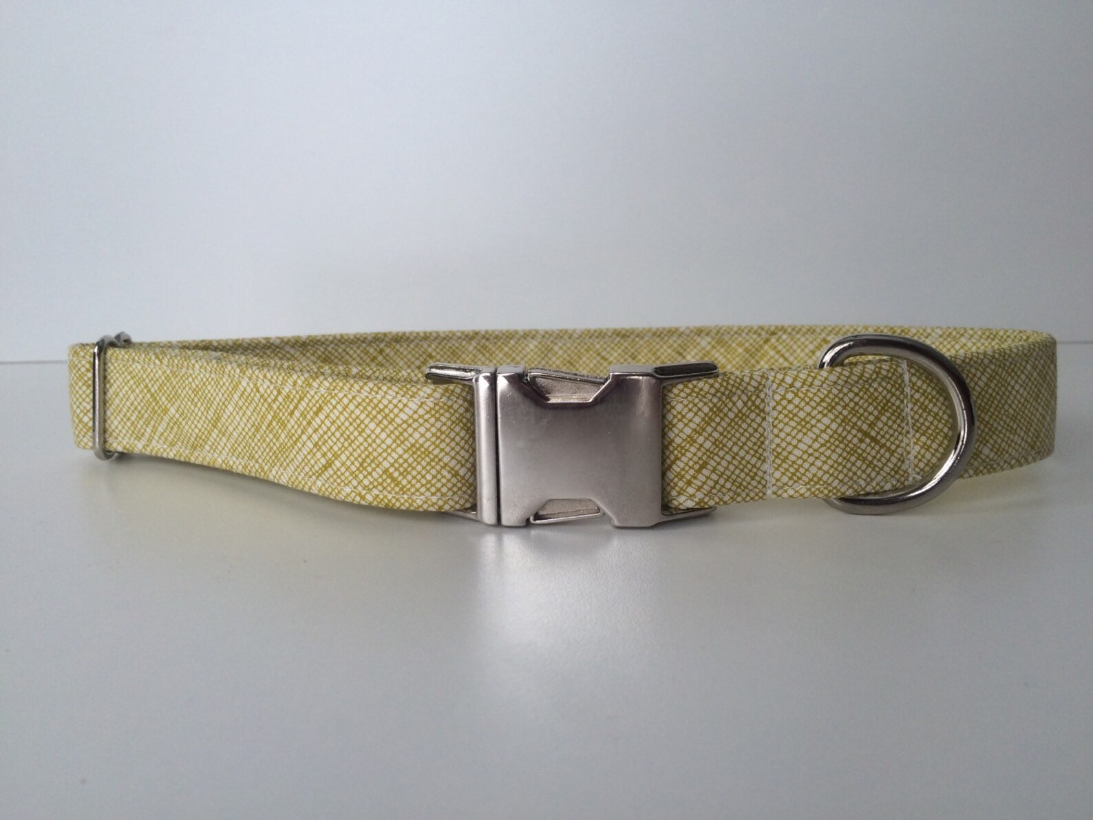 Green Dog Collar Cross Hatch Minimalist Pet Collar Female Etsy