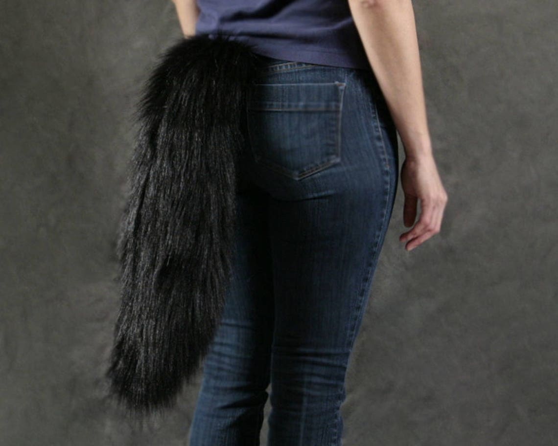 Super Soft Black Wolf Tail 3 Sizes Available May Add Etsy