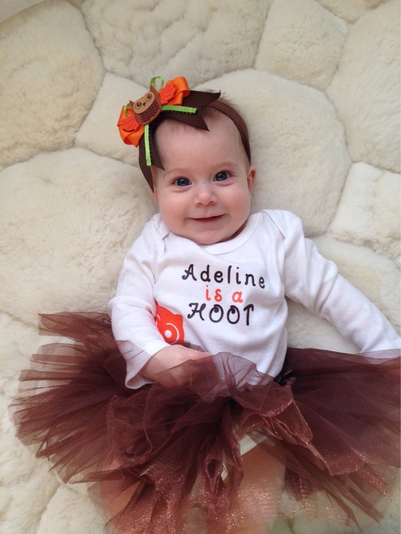 Personalized Fall Baby Owl Outfit with Matching Headband and Tutu Il_570xn