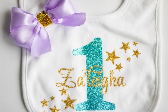 Twinkle Twinkle Little Star -First Birthday - 1st Birthday - Personalized - Cake Smash - Bib - Choose Colors - Little Star Birthday - Girl Il_570xn