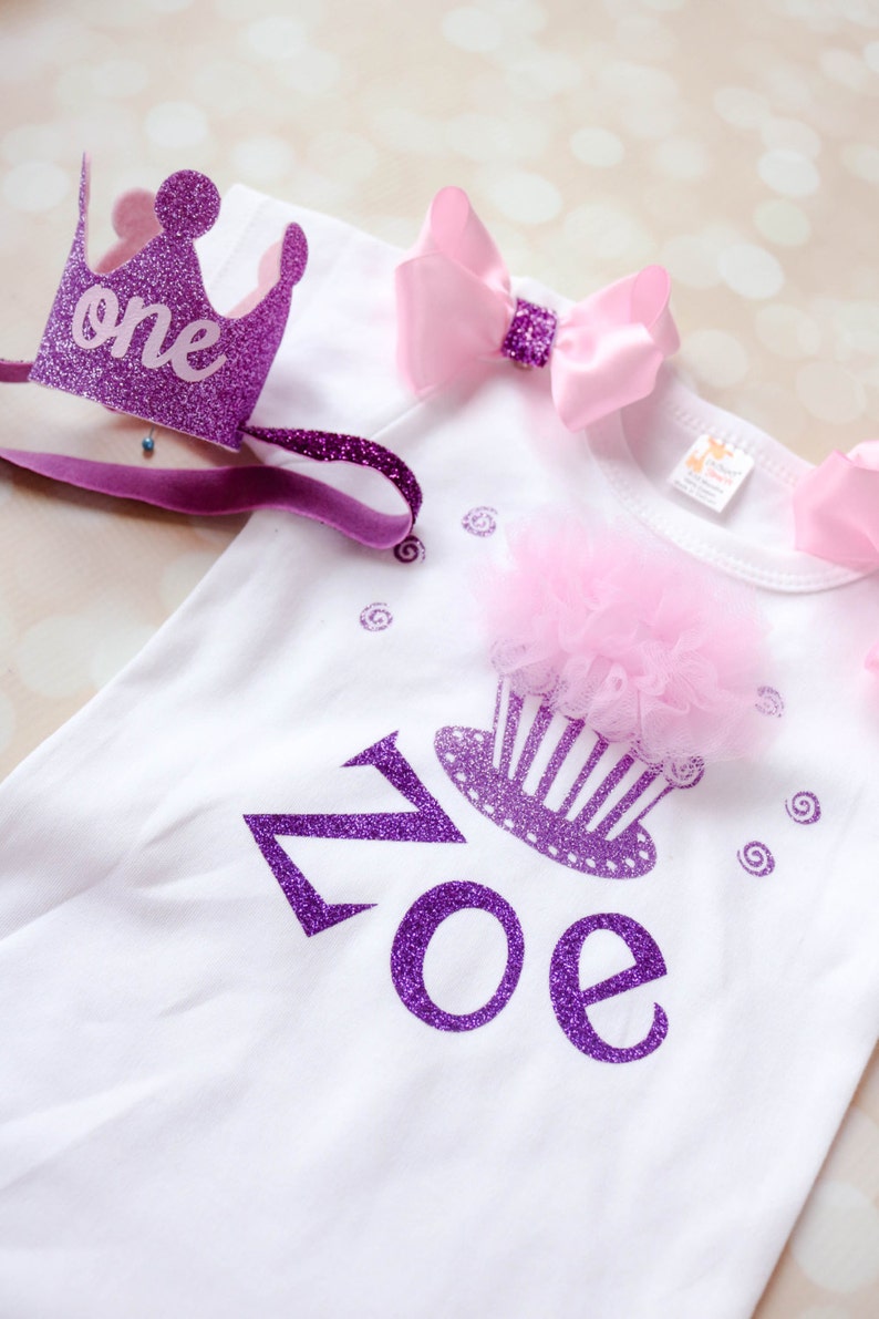 First Birthday Girl Outfit Decoration Set 4 Piece Birthday Set Etsy