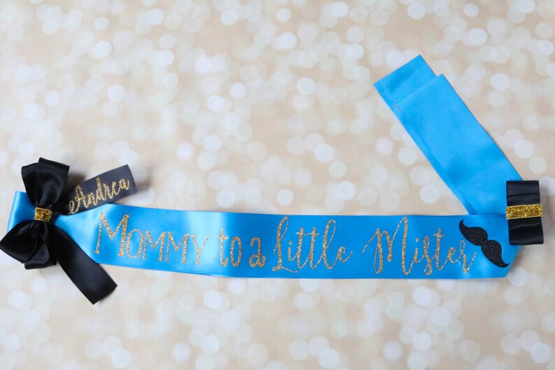 Maternity Sash Little Mister Baby Shower Mommy To Be Sash Etsy
