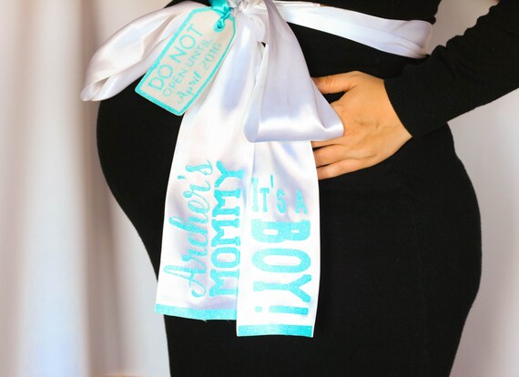 Maternity Bow Sash, Personalized Belly Bow For Mommy To Be for Maternity Photos or Baby Shower Il_570xn