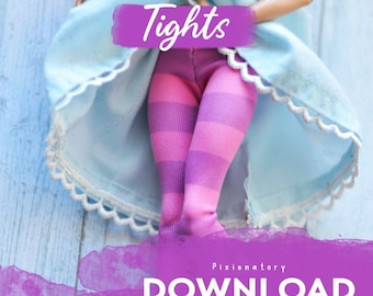 DIGITAL Download pattern & instructions | Monster high 1/6 doll custom clothes OOAK - Tights