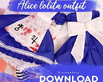 DIGITAL Download pattern & instructions | Monster Ever after 1/6 doll custom clothes OOAK - Alice Lolita outfit