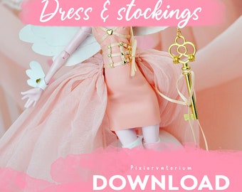 DIGITAL Download pattern & instructions | Monster high 1/6 doll custom clothes OOAK - Dress Stockings (simple ver.)