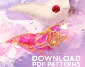 DIGITAL Download pattern & instructions | Monster Ever after 1/6 doll custom clothes OOAK - Plague doctor mask
