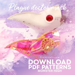 DIGITAL Download pattern & instructions | Monster Ever after 1/6 doll custom clothes OOAK - Plague doctor mask