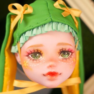 PIXIENATORY &quot;Sunny&quot; Monster High Draculaura Head OOAK Custom Doll Repaint