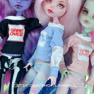 3 styles Monster doll clothes Handmade Game Over sweatshirt fits EAH\MH