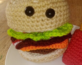 Amigurumi Bacon Cheese Burger and Fries