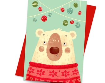 Christmas Card - Illustrated - Polar Bear