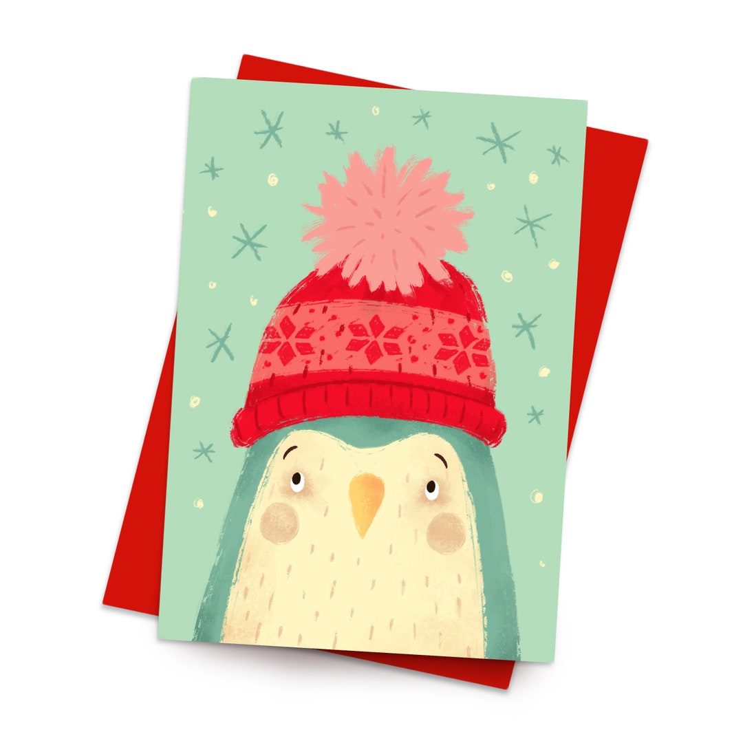 Cartoline Di Natale Tradizionali Con Pinguini | 20 Biglietti In 2 Disegni + Buste | Auguri Merry & Bright - 5