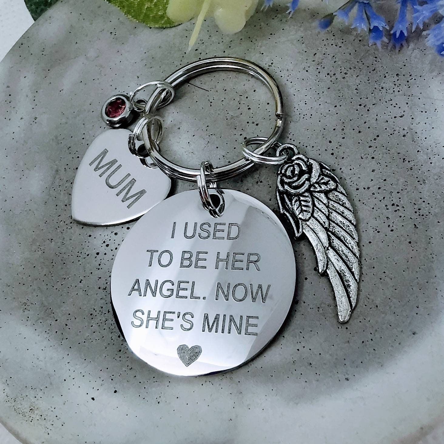 Mum memorial keychain I used to be her angel now she's | Etsy