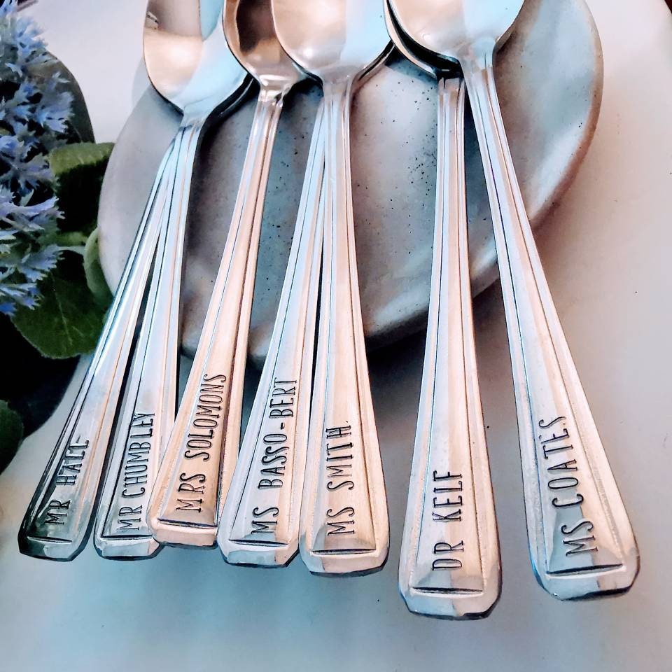 Personlized teaspoon custom name tea spoon teacher gift Etsy