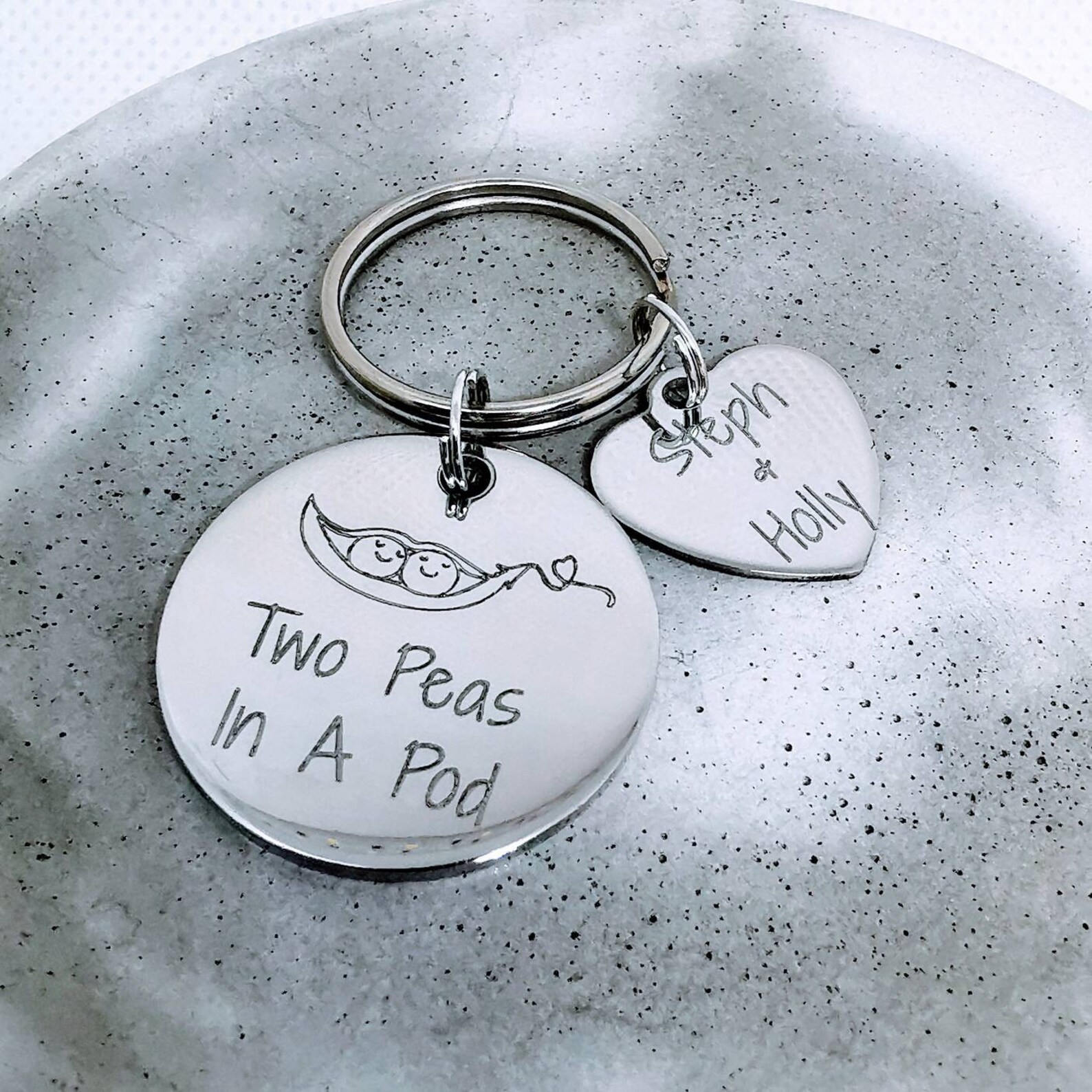 Pea Pod Keyring Two Peas in A Pod Peapod Key Chain Twin Etsy