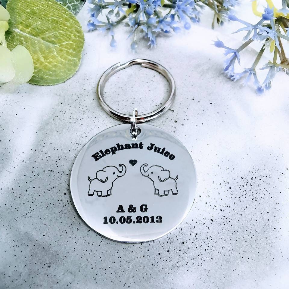 Elephant Juice Keyring Gift for Partner Elephant Keychain Gift for Boyfriend Girlfriend Valentines Day Gift Anniversary Token Husband Etsy
