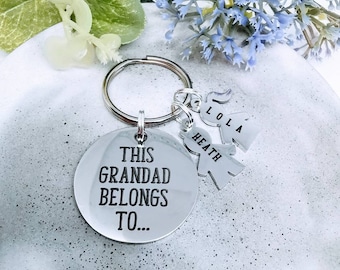 Grandad Keyring, Fathers day gift, This Grandpa Belongs to, Family Tree, World's Greatest Dad, Daddy Keychain, Papa Gift, New Grandparent